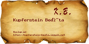 Kupferstein Beáta névjegykártya